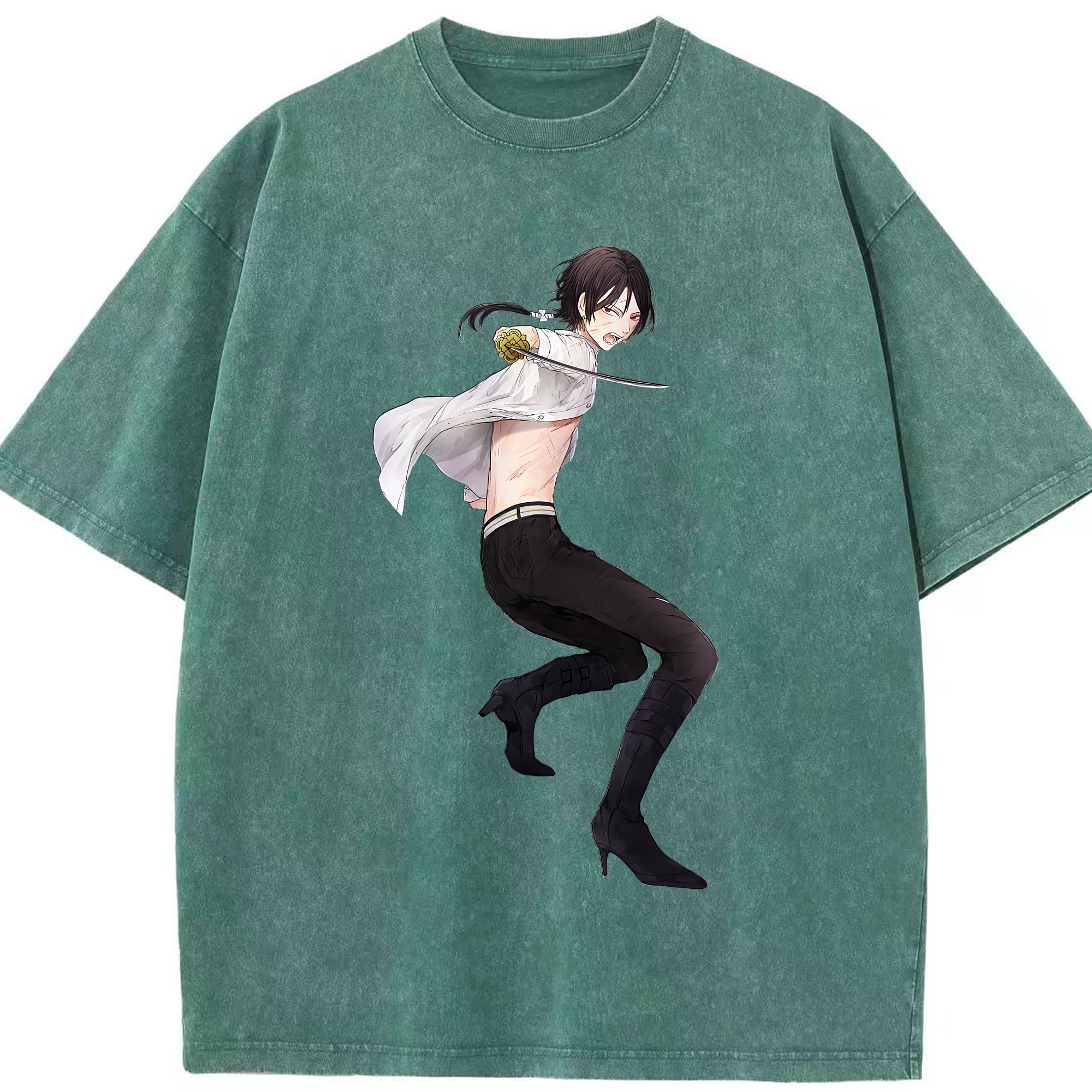 （画像用） 刀剣乱舞 Touken Ranbu 綿100% ヴィンテージ風 半袖Tシャツ（フロントプリント）